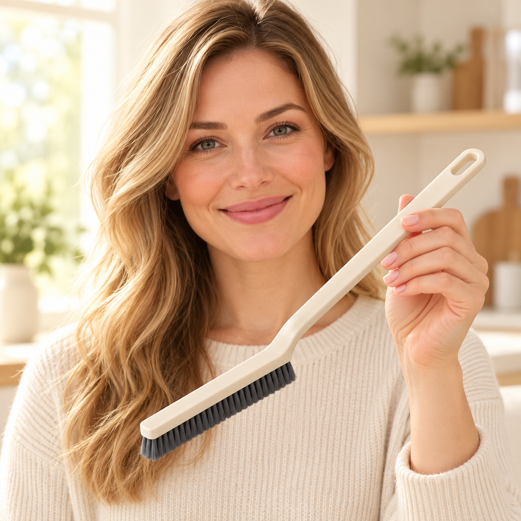 crevice cleaning brush — woman holding product