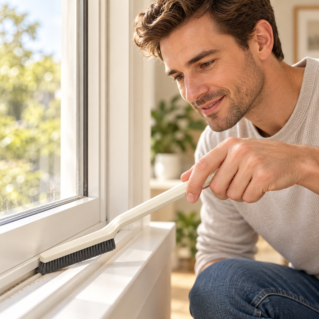 crevice cleaning brush — man using product