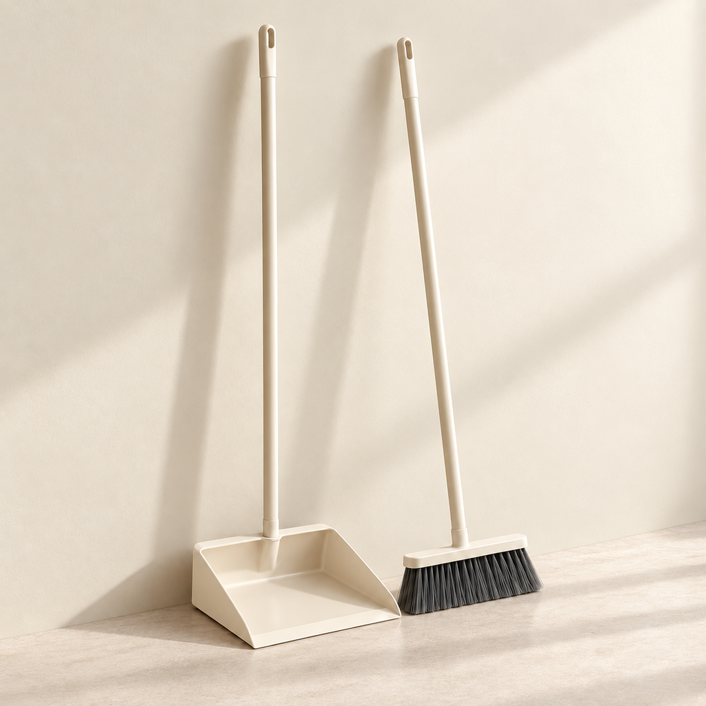 Long Handle Dustpan Set — side-angle view