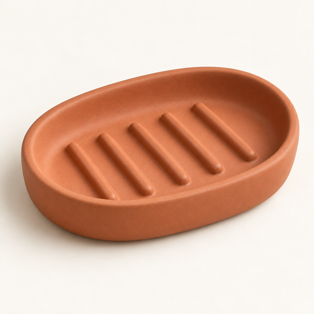 Oval Soap Dish — angled view
