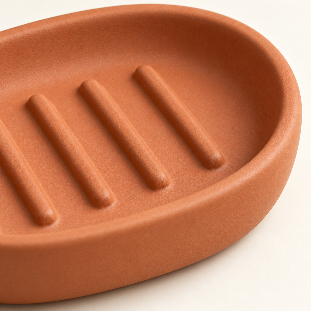 Oval Soap Dish — ridge detail
